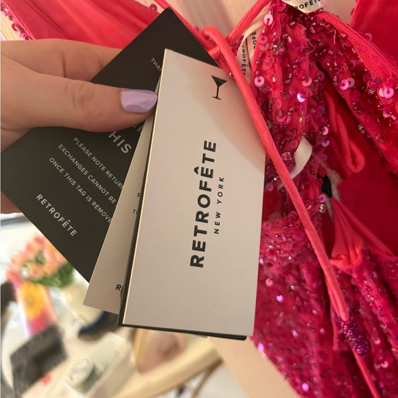 retrofete Astrid Dress in Neon Pink (NWT) Size Large As Seen on Alix Earle - Picture 7 of 8